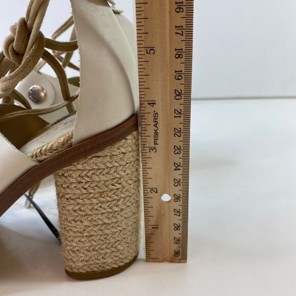 Rag & Bone Womens Beige Lace-Up Espadrille Sandals Leather Jute Size 37.5 - Picture 10 of 10